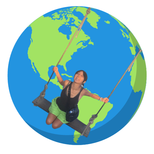 Shirl swinging from the Earth